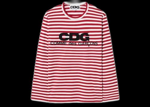 Comme des Garcons Long Sleeved Stripe T-Shirt Red