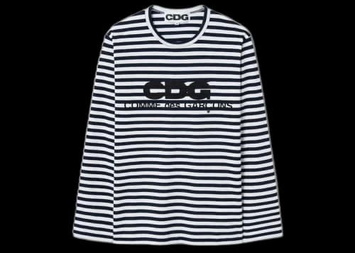 Comme des Garcons Long Sleeved Stripe T-Shirt Navy