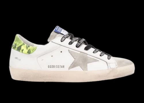Golden Goose Super-Star White Snake Skin Green