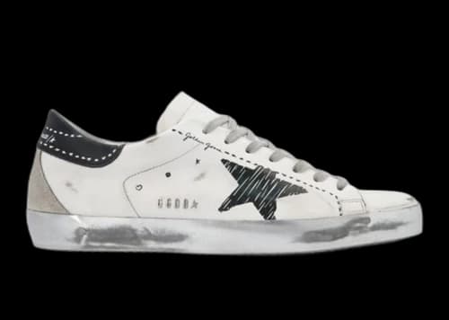 Golden Goose Super Star Metal Logo White Black Ice