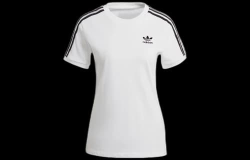 adidas originals 3 Stripes Tee Sports Training Stripe Round Neck Short Sleeve White T-Shirt (Women's)