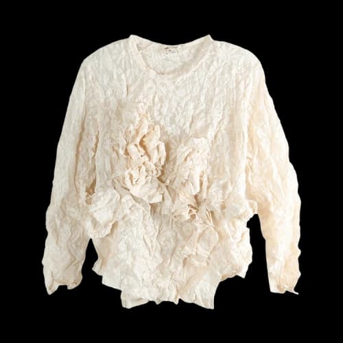 Comme des Garcons Lace Ruffled T-shirt Ivory
