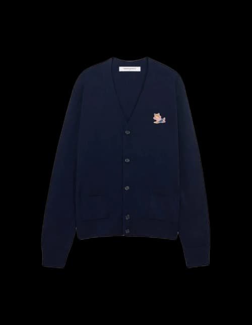Maison Kitsune Fox Head Patch Classic Cardigan Navy