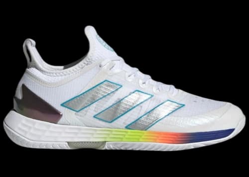 adidas Adizero Ubersonic 4 Cloud White Silver Metallic Bright Cyan (Women's)