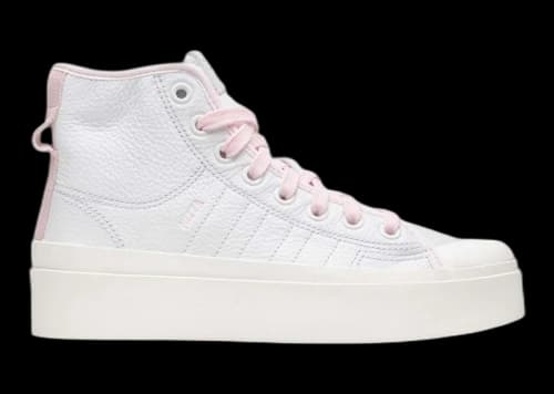 adidas Nizza Bonega Platform Mid Crystal White Cloud White Almost Pink (Women's)