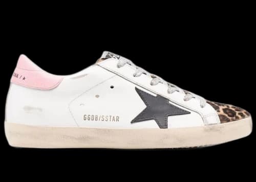 Golden Goose Super-Star White Pink Leopard Dark Grey Patch (Women's)