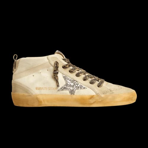Golden Goose Mid Star 'Leopard Laces Silver Glitter' (Women's)
