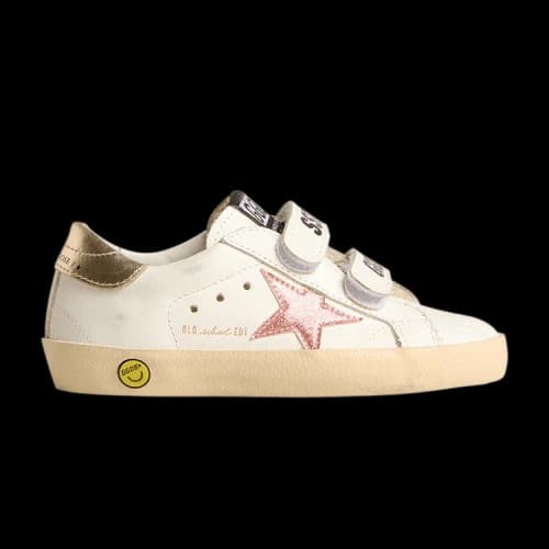 Golden Goose Old School Kids 'White Metallic Peach'