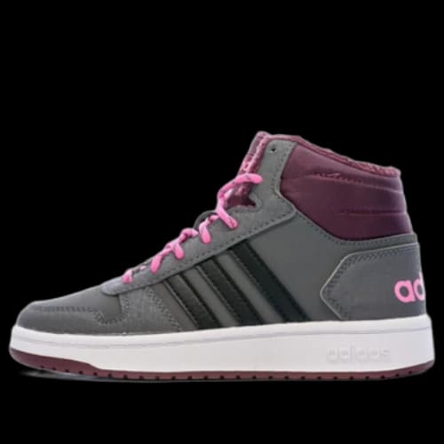 (GS) adidas Hoops 2.0 Mid 'Grey Black Screaming Pink'