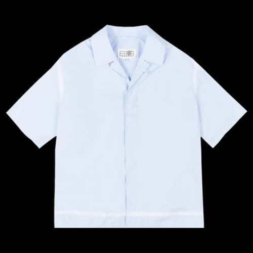 MM6 Maison Margiela Camp Collar Poplin Short-Sleeve Button Down Shirt 'Blue'