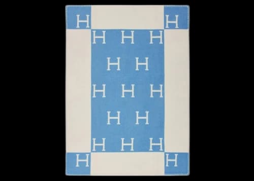 Hermes Avalon Baby Blanket Bleu Genievre/Blanc