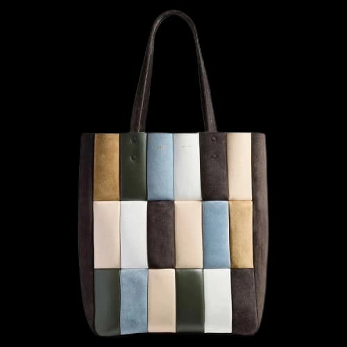 Khaite Zoe Patchwork Tote 'Dark Brown/Multicolor'