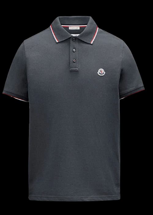 Moncler Logo Polo Shirt Dark Grey/Red/Black