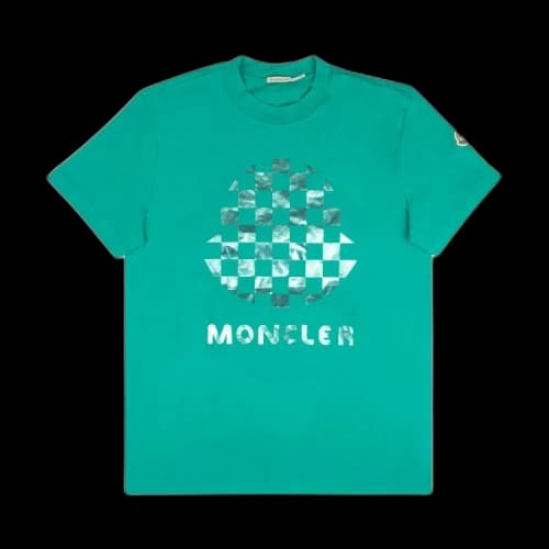 Moncler Short-Sleeve Checked Logo T-Shirt 'Green'