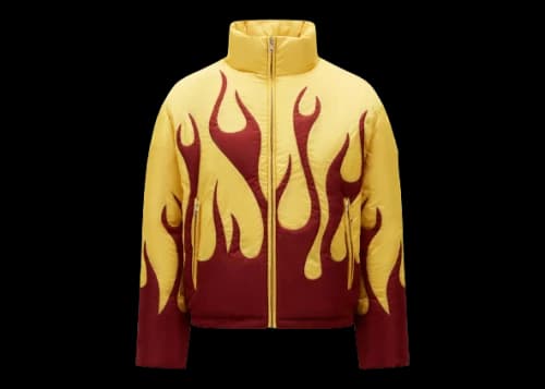Moncler x Palm Angels Clancy Short Down Jacket Burgundy/Yellow