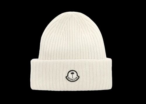 Moncler x Palm Angels Wool Beanie FW22 Silk White