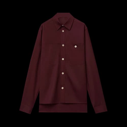 Loewe Metal Button Overshirt 'Aubergine'