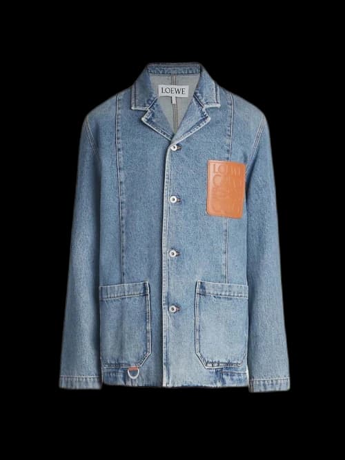 LOEWE Anagram Workwear Denim Jacket Blue Jeans Chine