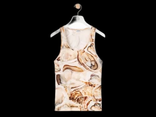 LOEWE Oyster Ribbed Slim Fit Tank Top Light Beige/Multicolor