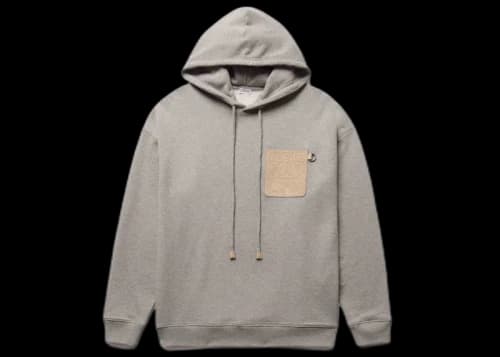 LOEWE Anagram Leather Patch Hoodie Grey