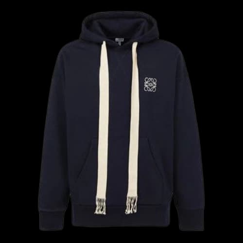 LOEWE Anagram Embroidered hooded Long Sleeves Navy Blue
