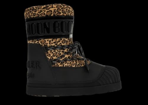 Moncler Shedir Snow Boots Palm Angels Black Leopard Print