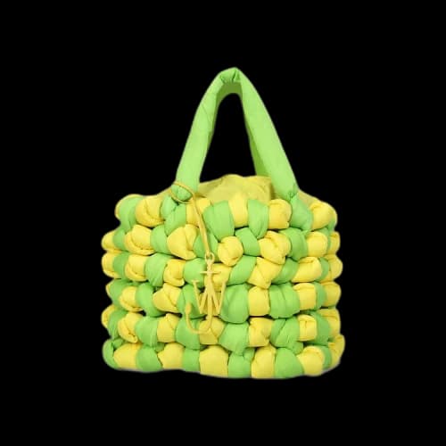 JW Anderson Large Knotted Tote Bag 'Green/Yellow'