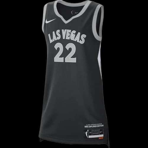 Nike A'ja Wilson Las Vegas Aces Dri-FIT WNBA Victory Jersey 'Black Flat Silver White' (Women's)