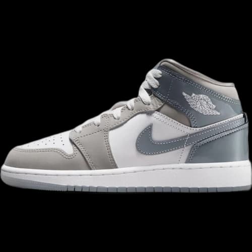 Jordan 1 Mid White Medium Cool Grey (GS)