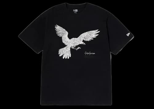New Era x Yohji Yamamoto Crow Print S/S Tee Black