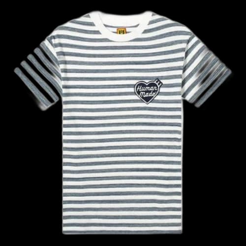 HUMAN MADE Stripe Love Logo Short Sleeve Unisex Navy Blue