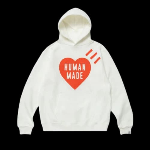 Human Made Heart Logo Hoodie 'White'