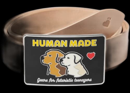 Human Made Leather Belt Beige