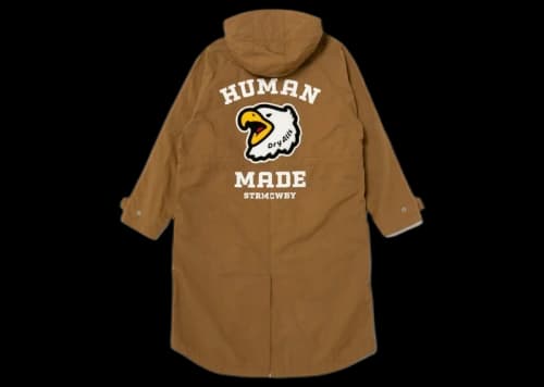 Human Made Eagle Military Hooded Coat Beige