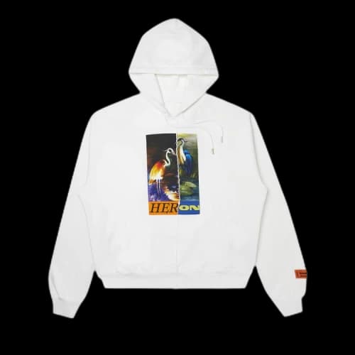 Heron Preston Split Light Herons Hoodie 'White/Orange'