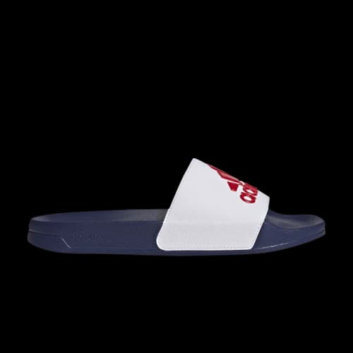 adidas Adilette Shower Slides Cloud White Better Scarlet Victory Blue