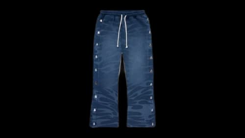 Hellstar W/ Flame Snap Sweatpant Black