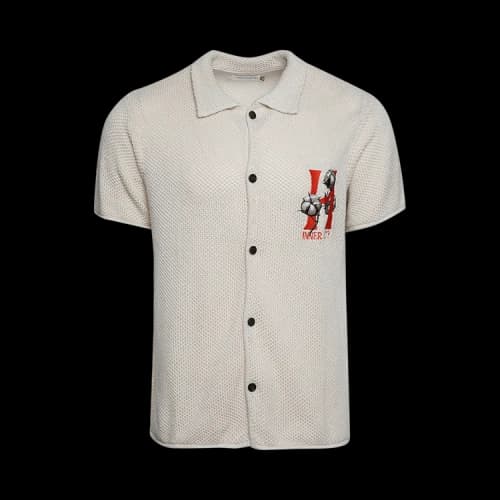 Honor The Gift Knit H Short-Sleeve Button Up 'Bone'