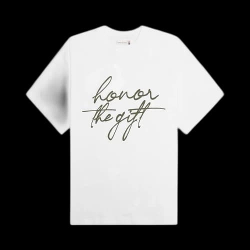 Honor The Gift Script T-Shirt 'White'