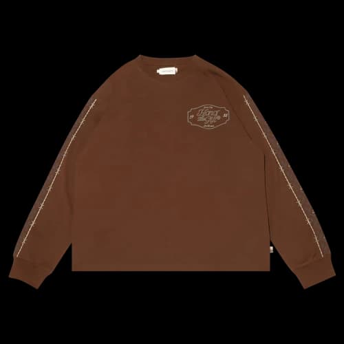 Honor The Gift Pattern Long-Sleeve Tee 'Brown'
