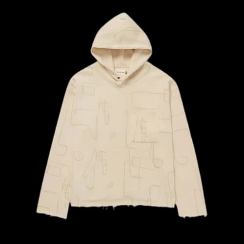 Honor The Gift Novelty Printed Terry Hoodie 'Bone'