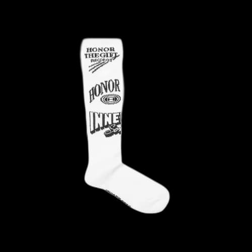 Honor The Gift Mixed Graphic Ribbed Sock 'White'