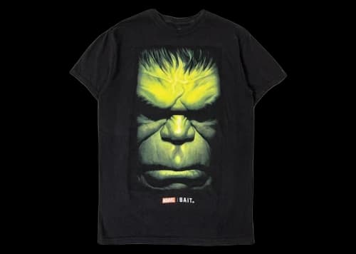 BAIT x The Hulk Face Portrait Tee Black