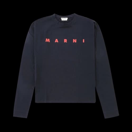 Marni Logo Long-Sleeve T-Shirt 'Night Blue'