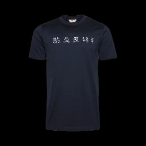Marni Floral Logo T-Shirt 'Blue/Black'