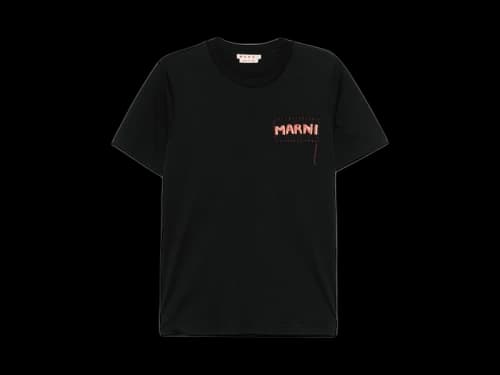 Marni Stitched-On Logo T-shirt Black