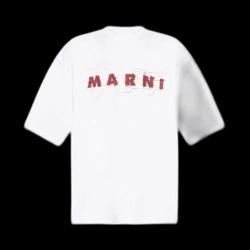 Marni Wrinkled Jersey T-Shirt 'Lily White'
