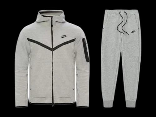 Nike Sportswear Tech Fleece Hoodie & Joggers Set (FW24) Dark Grey Heather/Black