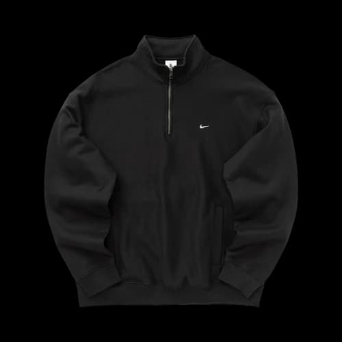 Nike Solo Swoosh Fleece Quarter-Zip Sweatshirt 'Black/White'
