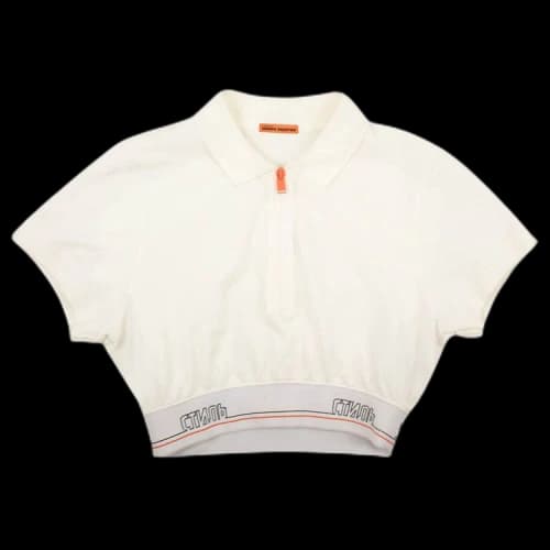 Heron Preston Tape Cropped Short-Sleeve Polo 'Off White/Multicolor'